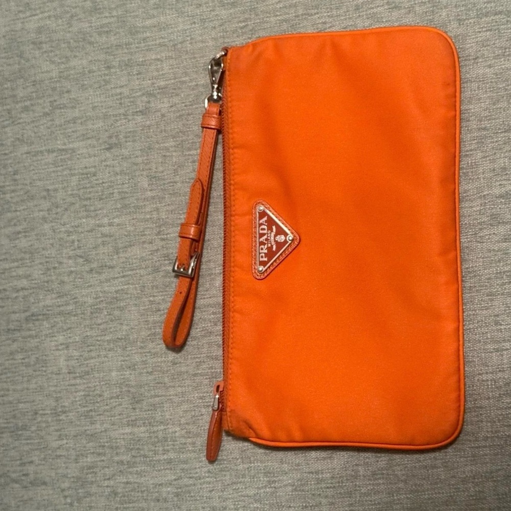 Prada Vibrant Orange Wristlet